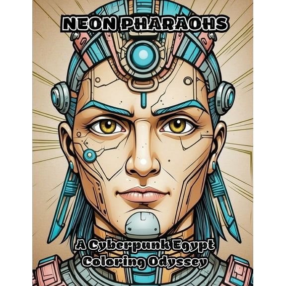 Neon Pharaohs: A Cyberpunk Egypt Coloring Odyssey, (Paperback)