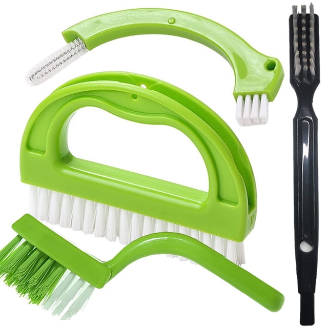 Cepillo para juntas de azulejos 4 en 1 Depurador de juntas multifunción Cocina Baño Cepillo de limpieza Lechada Molde Limpiador Cepillo Verde Sincero Hogar