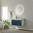 thumbnail image 5 of Vinnova Alicante 36" Single Floating Vanity White Top Classic Blue w/ Mirror, 5 of 11