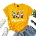 thumbnail image 2 of AOOCHASLIY Womens Tee Trendy Women Easter Bunny Print Short-Sleeved Round Neck Novelty Graphic Tops, 2 of 3