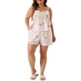 thumbnail image 2 of DARING DIVA Women's Plus Size Strawberry Pattern Pajamas Set 1X White, 2 of 6