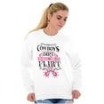 thumbnail image 3 of Cowboys Make Me Flirt Funny Cowgirl Women Crewneck Sweatshirt Brisco Brands S, 3 of 6