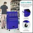 thumbnail image 3 of Aukfa Tool Box, 2 in 1 Steel Rolling Tool Chest & Cabinet On Wheels for Garage, 8-Drawer, Blue, 3 of 16