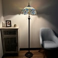 thumbnail image 2 of Enjoy Décor Lamps Tiffany 2-Light Dragonfly Blue Stained Glass Bowl Floor Lamp, 2 of 5