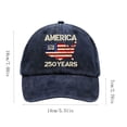 thumbnail image 2 of Minjewel Adjustable 250th Anniversary Patriotic Baseball Cap With "AMERICA 250 YEARS" Print Retro Style Hat For July 4th Celebration,Coffee, 2 of 5