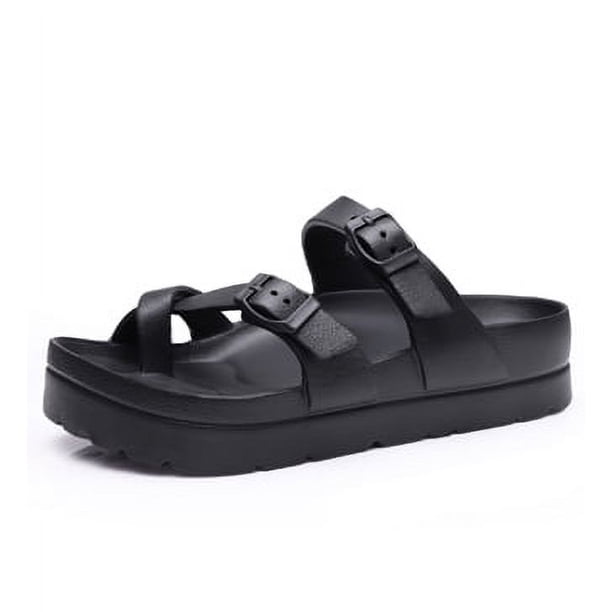Sandalias de verano de moda para mujer, zapatillas tipo zuecos de EVA con plantilla gruesa y soporte para el arco, chanclas suaves para playa, nuevas y originales