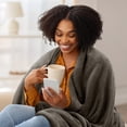 thumbnail image 4 of Utopia Bedding Fleece Blanket King Size Brown 300GSM Luxury Fuzzy Soft Anti-Static Microfiber Bed Blanket (90x102 Inch), 4 of 9
