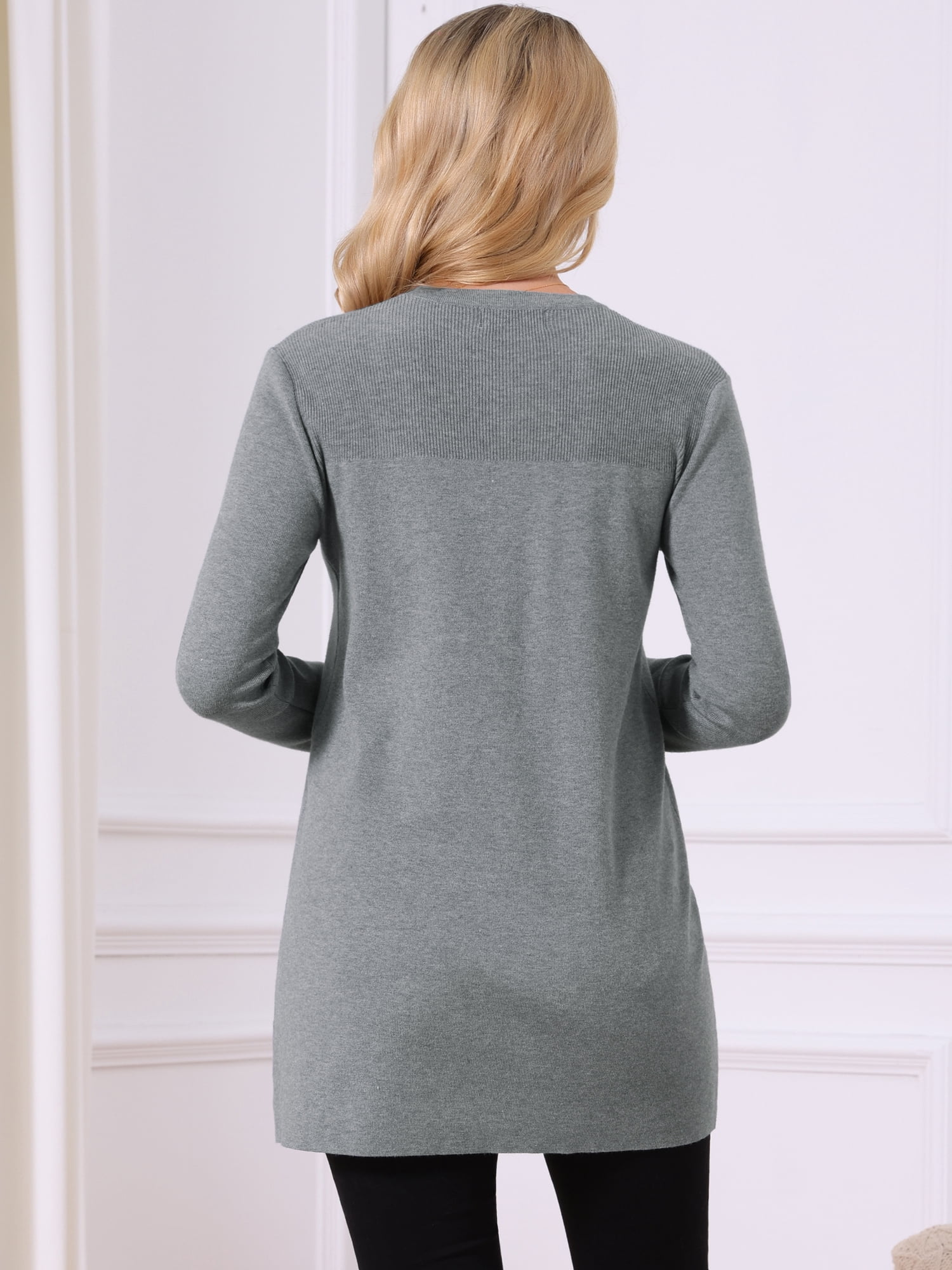 DARING DIVA Pullover Sweater Crewneck Long Sleeve Top M Grey