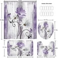 thumbnail image 2 of 4PCS Rustic Teal Flower Farmhouse Shower Curtain Set,Waterproof Floral Bathroom Decor Accessory Set, 2 of 6