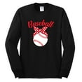 thumbnail image 2 of Wild Bobby, Cute Baseball Mom Ribbon Gift, Mother's Day, Men Long Sleeve Shirt, Black, Small, 2 of 3
