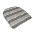 thumbnail image 2 of Sweet Home Collection Bradford Striped U Shaped Memory Foam Non Slip Chair Pad - Silver/Brown, 2 Pack, 2 of 4