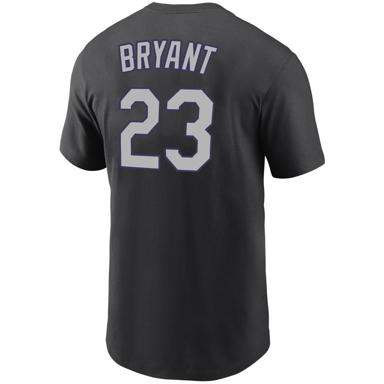 Men s Nike Kris Bryant Black Colorado Rockies Name Number T Shirt Walmart
