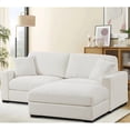 thumbnail image 2 of Modular Loveseat with Ottoman Chaise Chenille Wide Couch Sectionals White, 2 of 9