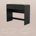 thumbnail image 2 of Vanity Desk, Makeup Vanity Desk with 2 Drawers and Storage Desktop Space, Modern Makeup Vanity Dressing Table with Curved Profile Design, Black Makeup Computer Writing Desk for Home Office Bedroom, 2 of 7