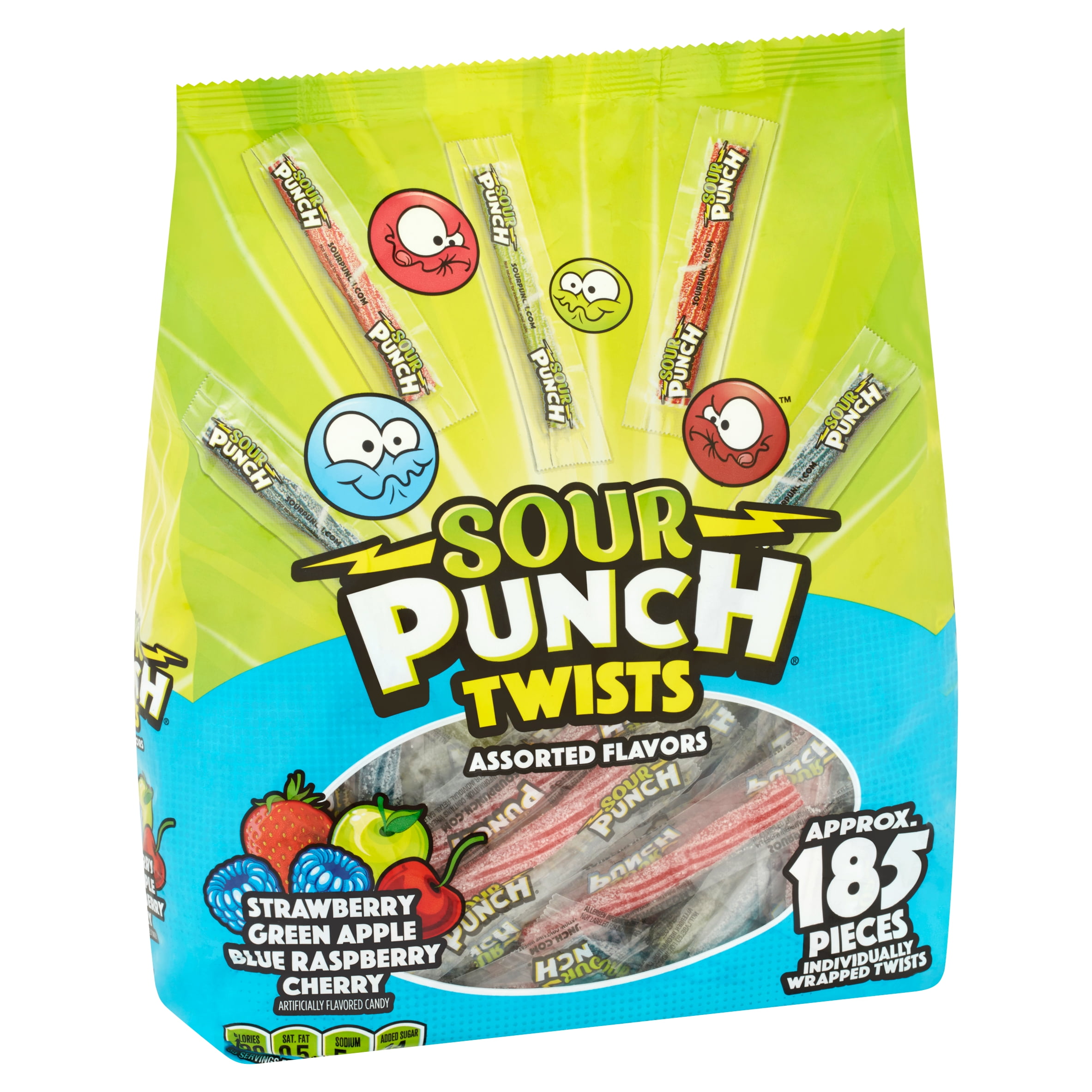 Sour Punch Twists Assorted Flavors Candy, 37 oz