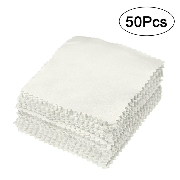 Ounona 50pcs Jewelry Cleaning Cloth Polishing Cloth for Sterling Silver Gold Platinum 8*8cm, Adult Unisex, Size: One size, Grey Type