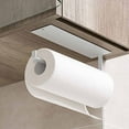 thumbnail image 3 of Yonrjhukm Under Cabinet Paper Towel Holder, Adhesive Wall Mounted Tissue Rack, No Drilling Iron Organizer for Kitchen, Bathroom, Garage, RV, 3 of 3