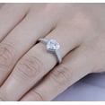 thumbnail image 2 of Women's Bezel Set Cluster Engagement Ring, Solitaire With Accents Anniversary Ring, 2.1 Ct Simulated Heart Cut Diamond Ring, 14K White Gold Plated, Pomise Proposal Wedding Ring For Her Bithday Gift, 2 of 3
