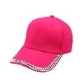 thumbnail image 2 of Womens Hat Unisex Rhinestone Embroidered Baseball Cap Fashion Bling Hat Red One Size, 2 of 6