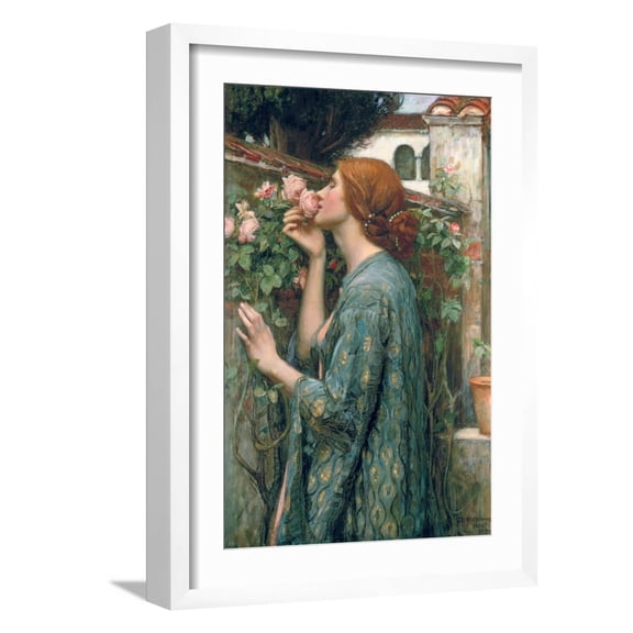 Art.com The Soul of the Rose, 1908 Art Print by John William Waterhouse, White Frame Wall Art, 17" x 23"