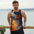 thumbnail image 6 of Junzan Cosmic Dog Starry Night for Men's Workout Tank Top Gym Muscle Tee Fitness Bodybuilding Sleeveless T Shirt Sleeveless Muscle Shirts-, 6 of 7