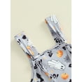 thumbnail image 7 of Suealasg Baby Boys Girls Overalls Romper 3 6 12 18 Months Infant Halloween Clothes Sleeveless Square Neck Ghost Cobweb Print Overalls Jumpsuits, 7 of 7
