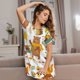 thumbnail image 3 of Fotbe Autumn Forest Animals Bata de Dormir para Mujer con Estampado, Camisón de Algodón de Manga Corta, Ropa de Dormir Casual, 3 of 6