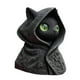 thumbnail image 2 of Figura de gato gótico con capucha, adorno coleccionable, estatua decorativa creativa de resina Ojos verdes, 2 of 9