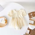 thumbnail image 4 of Gibobby Mameluco niña Mono de verano para niña recién nacida, vestido de malla con margaritas, ropa para gatear, ropa para pedos, ropa para exteriores para el(Beige, 2-3 Años), 4 of 5
