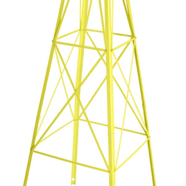8FT Weather Resistant Yard Garden Windmill Yellow