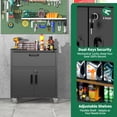 thumbnail image 5 of IKIMI 34.65"H Rolling Metal Garage Cabinet with Lockable Doors, Drawer and Adjustable Shelf, Black, 5 of 8