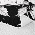 thumbnail image 5 of Homewish Halloween Goth Skull Twin Quilt Set,Victorian Romantic Flowers Twin Coverlet Set,Black White,2 Pieces, 5 of 7