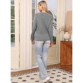 thumbnail image 3 of DARING DIVA Women's Spring Ribbed Knit Long Raglan Sleeves Sweater Tops XS Grey, 3 of 6
