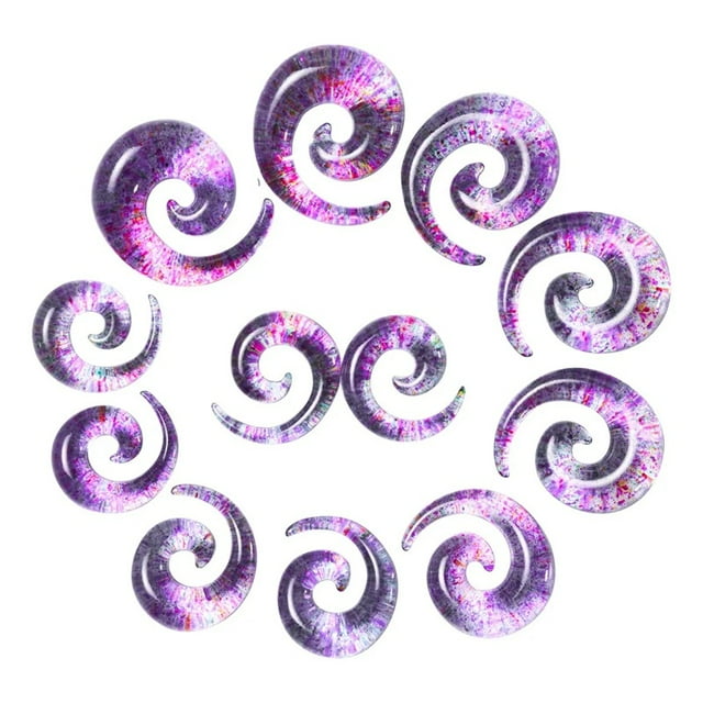 12 Piezas Expansores Acrílicos De Talla Grande 10mm-20mm