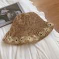 thumbnail image 3 of 56-58 cm circunferencia de la cabeza verano sombrero de paja de ala grande tejido sombrero de playa al aire libre protector solar sombrero de sol anti ultravioleta, 3 of 5