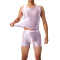 thumbnail image 6 of Mens Shiny Glossy Tracksuits Fitness Tank Top With Boxer Shorts Activewear Sets, 6 of 8