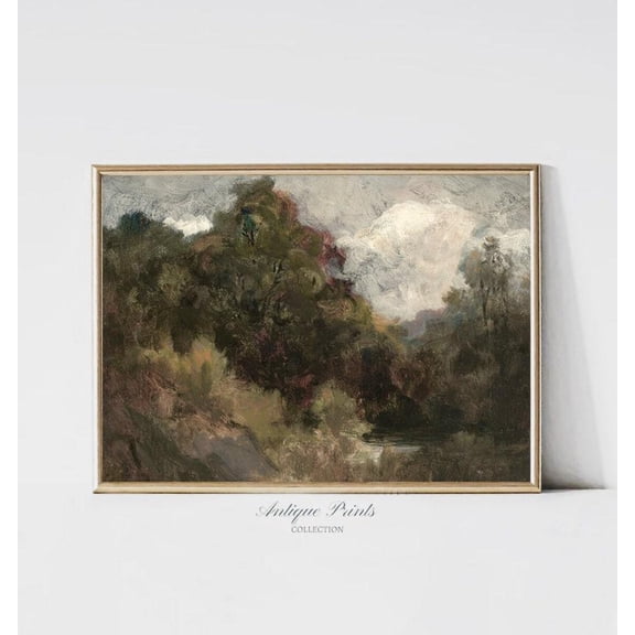 Moody Landscape Wall Art, Vintage Country Poster, Farmhouse Wall Decor, Art689, Unframed Poster Size 12x18