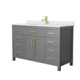 thumbnail image 6 of Wyndham Collection Beckett 54" Wood Single Bathroom Vanity in Dark Blue/White, 6 of 7