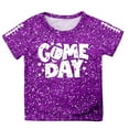thumbnail image 4 of Fshinging Toddler Girls T Shirts Sequin Football Graphic Summer Tees Tops Glitter Print Short Sleeve Crew Neck Kids Clothes Size 3-4 Years, 4 of 4