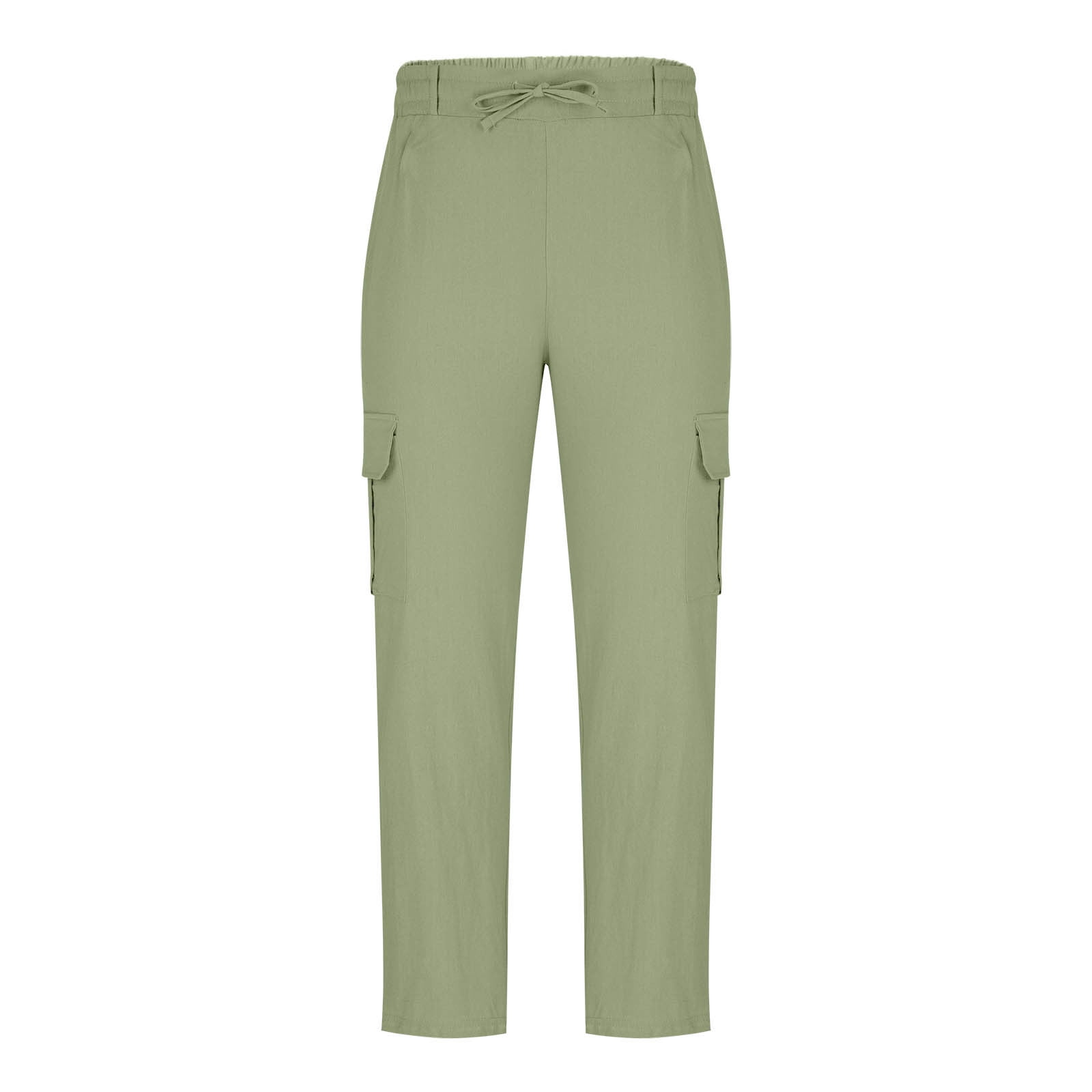 Yghzkop Mens Linen Blend Cargo Pants Solid Color Casual