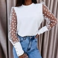 thumbnail image 2 of aidice Hauts d'Été pour Femmes Col Rond Manches Longues Chemises en Maille Boutonnées Amples Confortables Tendance, 2 of 9