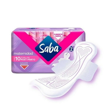 Toallas femeninas Saba Sensiti-V ultradelgada nocturna con alas flujo ...