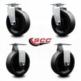 thumbnail image 2 of 6 Inch Glass Filled Nylon Caster Set with Roller Bearings 2 Swivel 2 Rigid SCC, 2 of 2