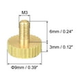 thumbnail image 2 of Uxcell Knurled Thumb Screws, M3x6mm Flat Brass Bolts Grip Knobs Fasteners 5Pack, 2 of 4