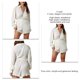 thumbnail image 5 of Conjunto De Señoras Plisadas Cuello En V Manga Larga Color Puro Pantalones De Pierna Ancha Ropa De Mujer De 2 Piezas Blanco M, 5 of 6