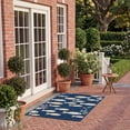 thumbnail image 4 of SAFAVIEH Courtyard Trena Fishes Indoor/Outdoor Area Rug, Navy/Beige, 5'3" x 7'7", 4 of 15