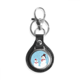 thumbnail image 1 of Feliz Navidad muñeco de nieve azul cielo patrón Coche de metal llavero anillo de cuero llavero de regalo, 1 of 4