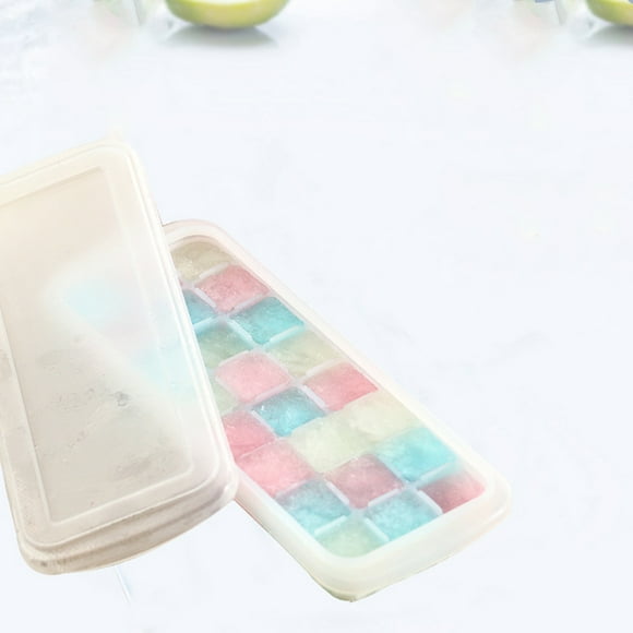 LSLJS Ice-Tray,Easy-Release Silicone and Flexible 24-Ice Trays with Spill-Resistant Removable Lid,Durable & Dishwasher Safe - for Food, Cocktail, Whiskey, Ice Trays