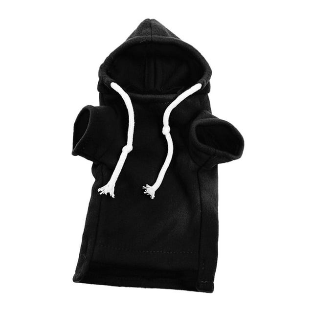 Ropa para hurones con capucha, ropa de invierno cálida para cobayas, conejos, talla M Negro