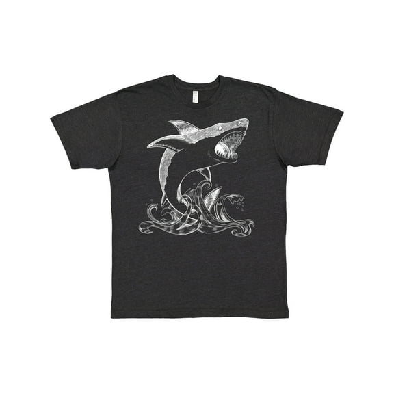 Inktastic Great White Shark Jumping in White T-Shirt